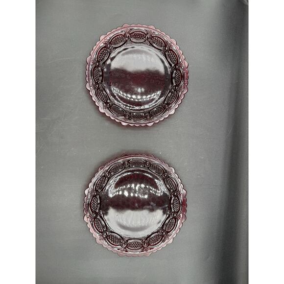 Avon Cape Cod Ruby Red Glass 7" Salad Plates-Vintage Serving-Set of 6 - Picture 4 of 8